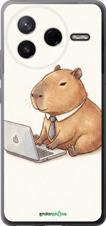 Силиконовый чехол 'Funny Capybara CEO Working' для Xiaomi Redmi K80 изображение 1