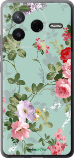 Силиконовый чехол Цветочные обои 2 для Xiaomi Redmi K80 - 862u-4148 изображение 