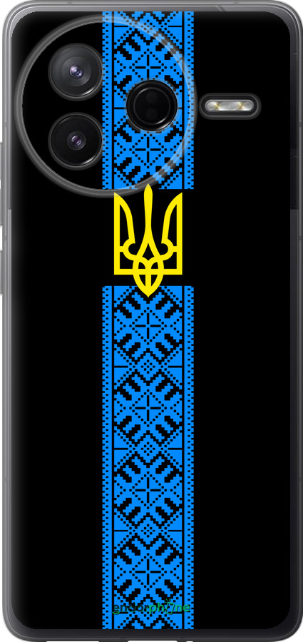 Силіконовий чехол Тризуб в вишиванці для Xiaomi Redmi K80 - 1158u-4148 изображение 