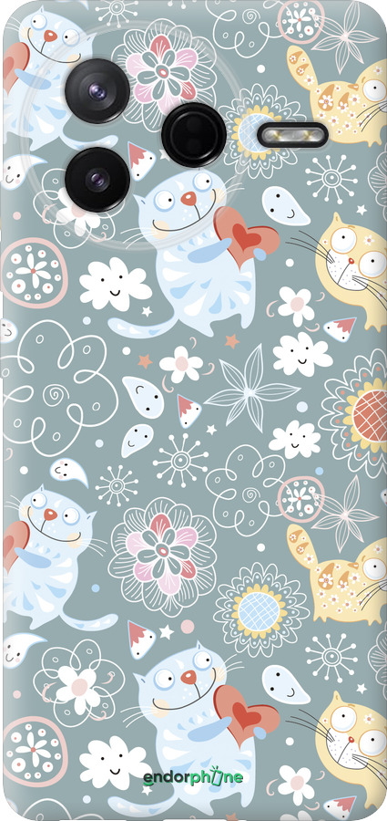 Силиконовый чехол Котята v3 для Xiaomi Redmi K80 - 1223u-4148 изображение 