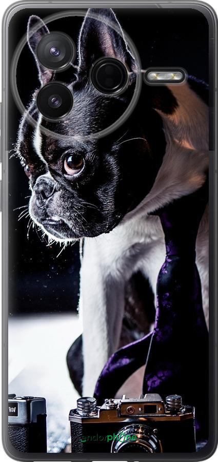 Силіконовий чехол Бульдог-фотограф для Xiaomi POCO F7 Pro - 142u-4085 изображение 
