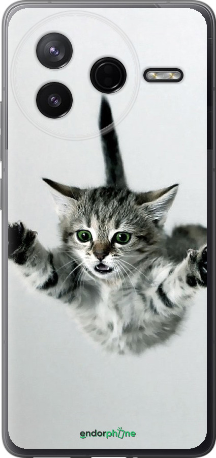 Силиконовый чехол Летящий котёнок для Xiaomi POCO F7 Pro - 2322u-4085 изображение 