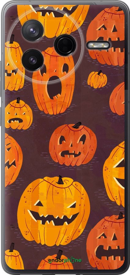 Силиконовый чехол Тыквы на Хеллоуин для Xiaomi Redmi K80 - 233u-4148 изображение 