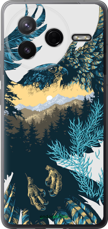 Силиконовый чехол Арт-орел на фоне природы для Xiaomi Redmi K80 - 3983u-4148 изображение 
