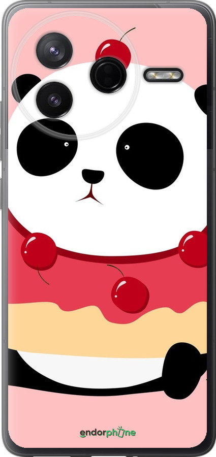 Силиконовый чехол Панда с пончиком для Xiaomi Redmi K80 - 3991u-4148 изображение 