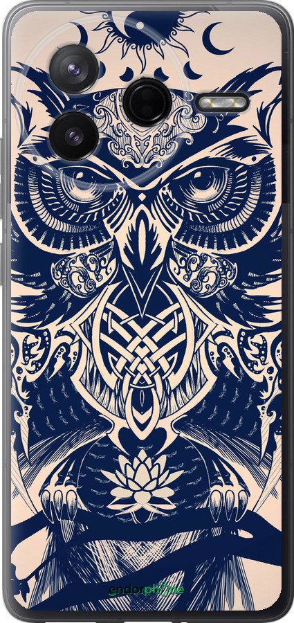 Силіконовий чехол Сова у візерунок для Xiaomi POCO F7 Pro - 4000u-4085 изображение 