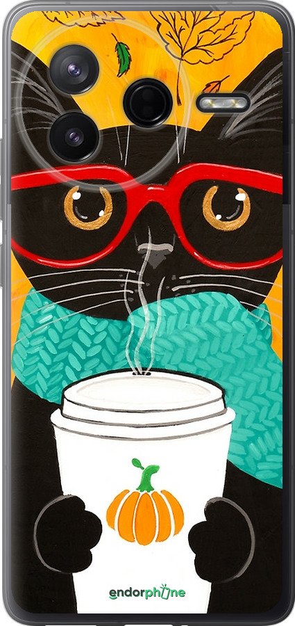 Силиконовый чехол Осенний кот для Xiaomi POCO F7 Pro - 4026u-4085 изображение 