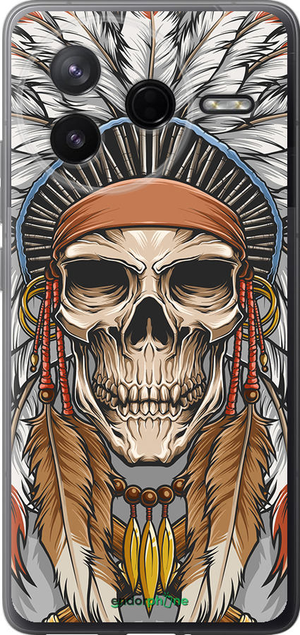 Силиконовый чехол Череп индейца для Xiaomi Redmi K80 - 4032u-4148 изображение 