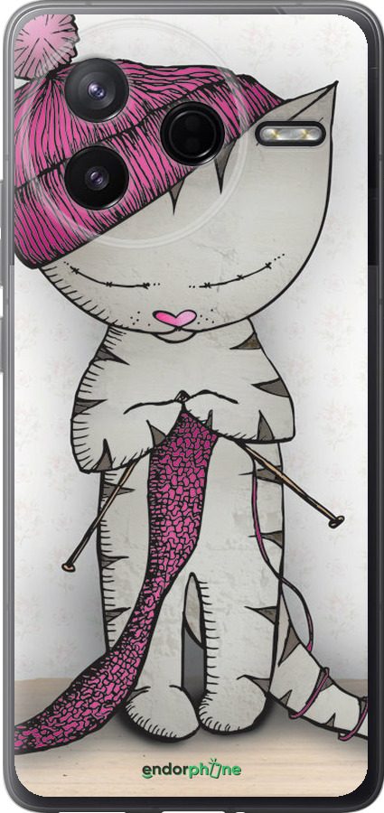 Силиконовый чехол Кошка рукодельница для Xiaomi Redmi K80 - 4056u-4148 изображение 