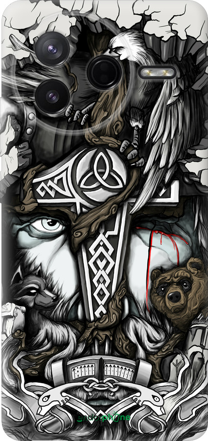 Силиконовый чехол Тату Викинг для Xiaomi Redmi K80 - 4098u-4148 изображение 