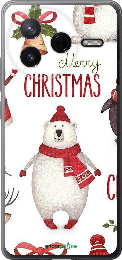 Силіконовий чехол Merry Christmas для Xiaomi POCO F7 Pro - 4106u-4085 изображение 