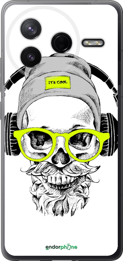 Силиконовый чехол Череп в очках и наушниках для Xiaomi Redmi K80 - 4144u-4148 изображение 