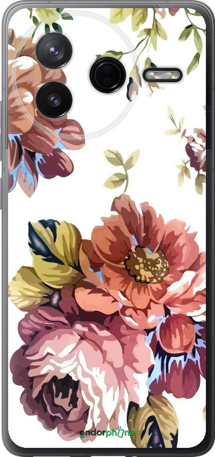 Силиконовый чехол Vintage flowers для Xiaomi Redmi K80 - 4333u-4148 изображение 