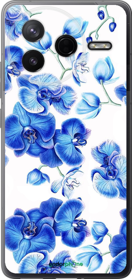 Силиконовый чехол Голубые орхидеи для Xiaomi Redmi K80 - 4406u-4148 изображение 