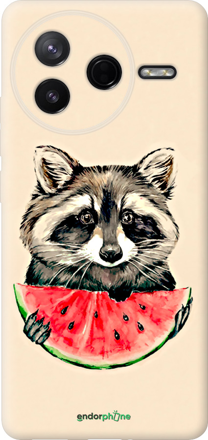 Силиконовый чехол Енотик с арбузом для Xiaomi Redmi K80 - 4605u-4148 изображение 