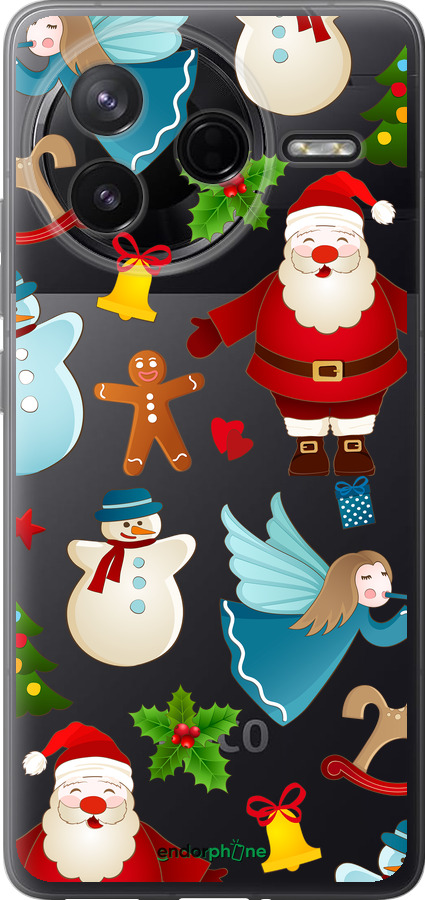 Силиконовый чехол Новогодний 1 для Xiaomi Redmi K80 - 4614u-4148 изображение 