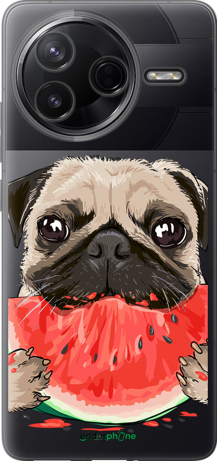 Силиконовый чехол Мопс и арбуз для Xiaomi Redmi K80 - 4665u-4148 изображение 