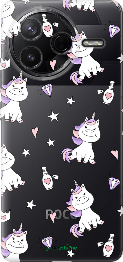 Силиконовый чехол Единорожка v2 для Xiaomi Redmi K80 - 4703u-4148 изображение 