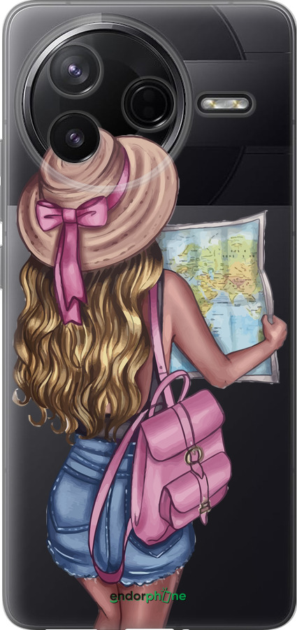 Силиконовый чехол Девушка с картой для Xiaomi Redmi K80 - 4704u-4148 изображение 