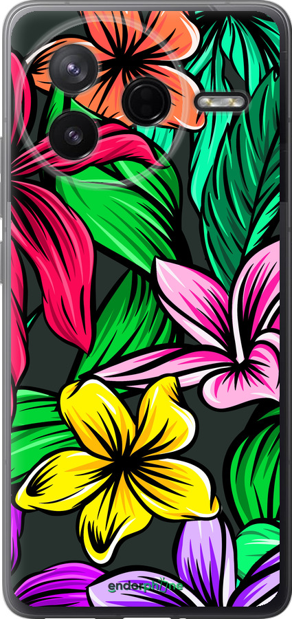 Силіконовий чехол Тропічні квіти 1 для Xiaomi Redmi K80 - 4753u-4148 изображение 
