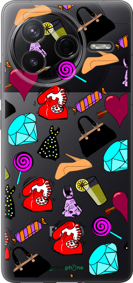 Силіконовий чехол stickers для Xiaomi POCO F7 Pro - 4757u-4085 изображение 