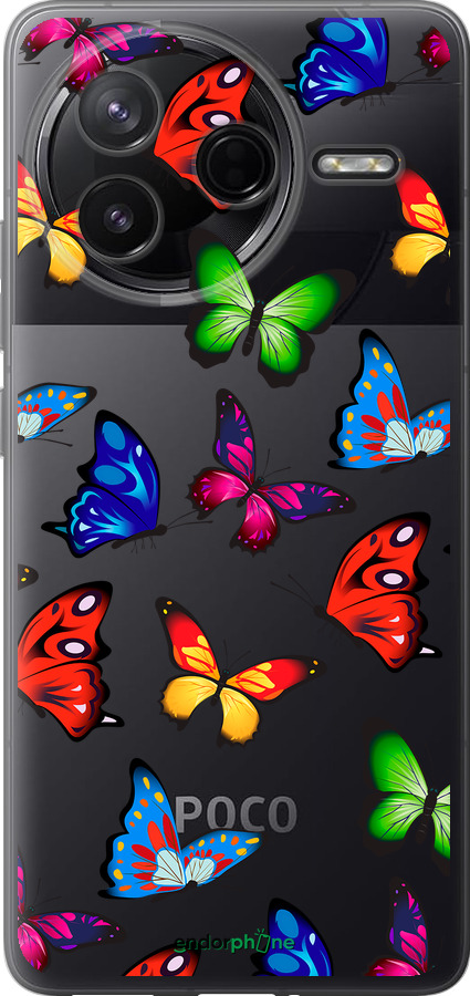 Силиконовый чехол Красочные мотыльки для Xiaomi Redmi K80 - 4761u-4148 изображение 