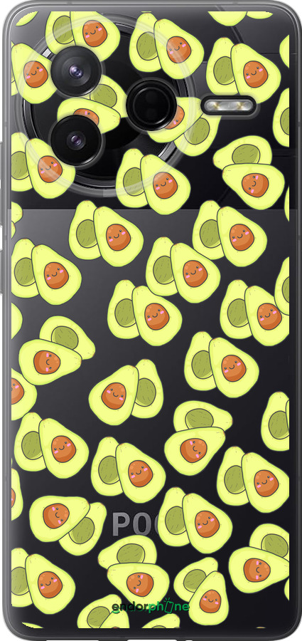 Силіконовий чехол Веселі авокадо для Xiaomi POCO F7 Pro - 4799u-4085 изображение 