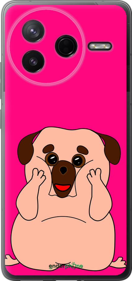 Силіконовий чехол Веселий мопс для Xiaomi POCO F7 Pro - 4908u-4085 изображение 