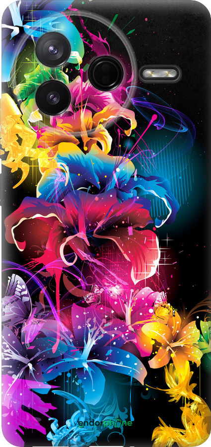 Силиконовый чехол Абстрактные цветы для Xiaomi POCO F7 Pro - 511u-4085 изображение 