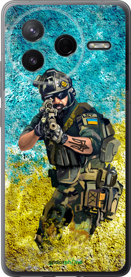 Силиконовый чехол Воин ЗСУ для Xiaomi POCO F7 Pro - 5311u-4085 изображение 
