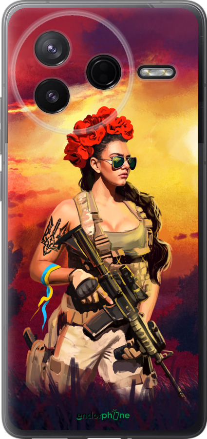 Силиконовый чехол Украинка с оружием для Xiaomi Redmi K80 - 5316u-4148 изображение 