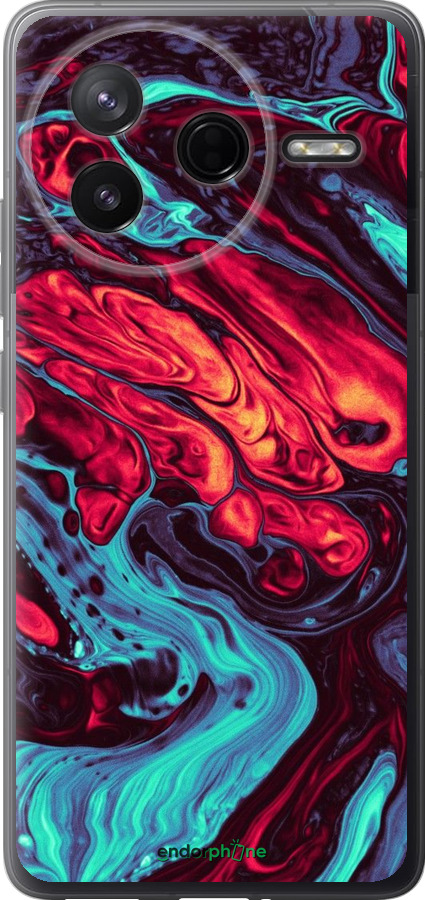 Силиконовый чехол Синяя красная абстакция для Xiaomi Redmi K80 - 5339u-4148 изображение 