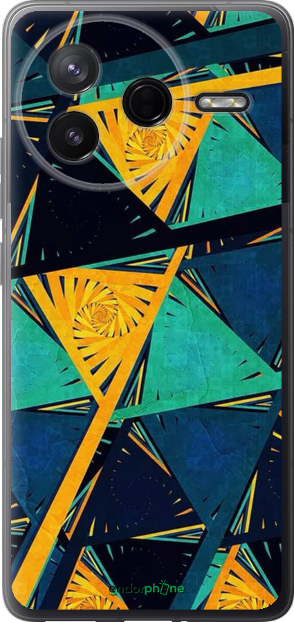 Силиконовый чехол Арт, абстракция, желтый, синий для Xiaomi Redmi K80 - 5382u-4148 изображение 