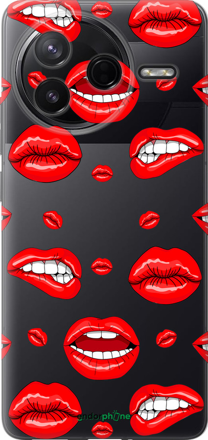 Силиконовый чехол Губы v3 для Xiaomi Redmi K80 - 5477u-4148 изображение 