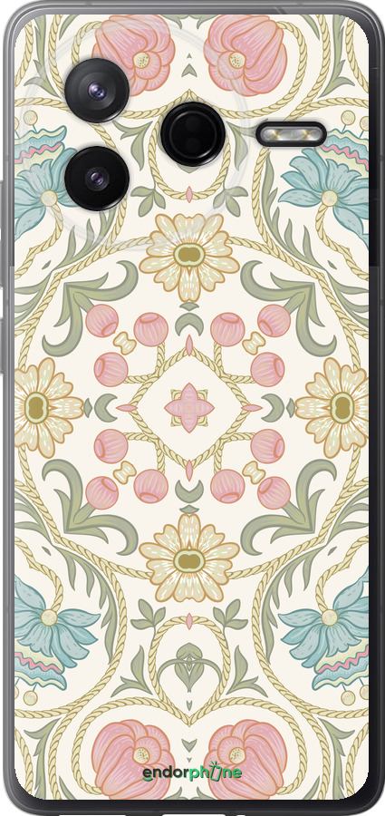 Силиконовый чехол Цветочный орнамент v2 для Xiaomi Redmi K80 - 5513u-4148 изображение 
