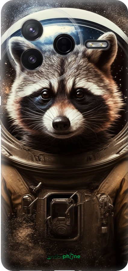 Силіконовий чехол Єнот-австронавт для Xiaomi POCO F7 Pro - 5581u-4085 изображение 