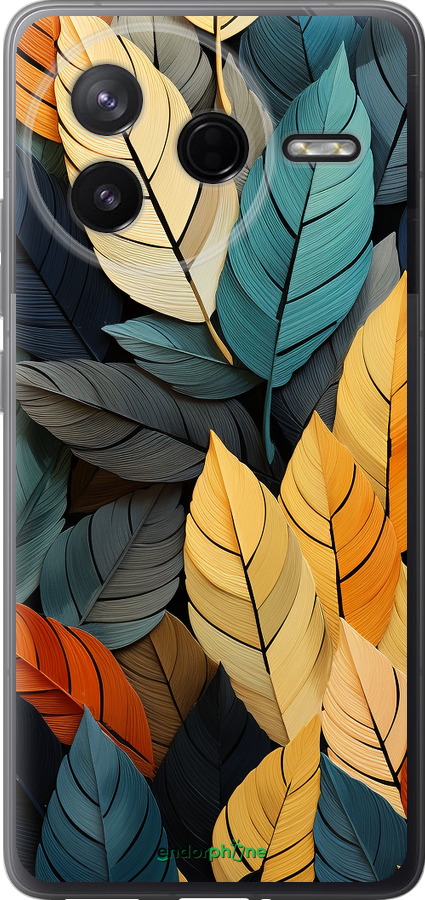 Силіконовий чехол Кольорове листя для Xiaomi Redmi K80 - 5644u-4148 изображение 