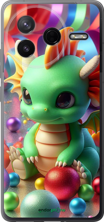 Силиконовый чехол Веселый дракончик для Xiaomi Redmi K80 - 5812u-4148 изображение 