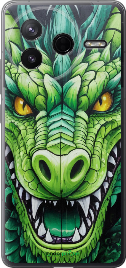 Силиконовый чехол Зелёный дракон для Xiaomi Redmi K80 - 5816u-4148 изображение 