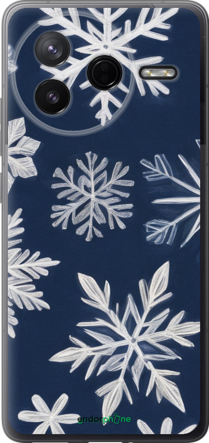 Силіконовий чехол Сніжинки для Xiaomi POCO F7 Pro - 5821u-4085 изображение 