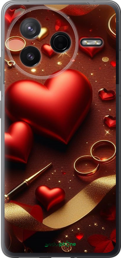 Силиконовый чехол Сердечки v3 для Xiaomi Redmi K80 - 5833u-4148 изображение 