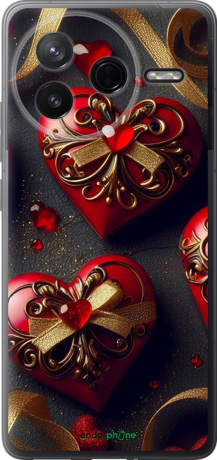 Силиконовый чехол Сердечки v4 для Xiaomi Redmi K80 - 5834u-4148 изображение 