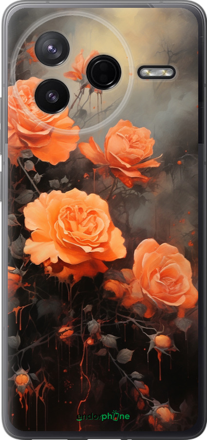 Силиконовый чехол Оранжевые розы для Xiaomi Redmi K80 - 5944u-4148 изображение 