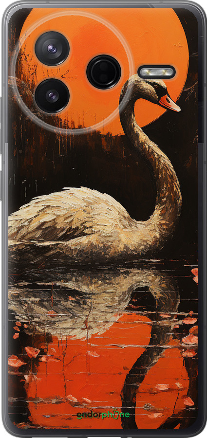 Силіконовий чехол Лебідь для Xiaomi POCO F7 Pro - 5964u-4085 изображение 