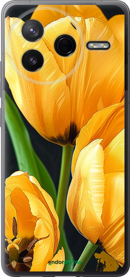 Силиконовый чехол Желтые тюльпаны для Xiaomi Redmi K80 - 5991u-4148 изображение 