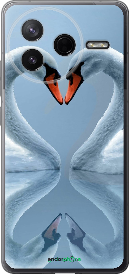 Силиконовый чехол Лебеди для Xiaomi Redmi K80 - 6007u-4148 изображение 