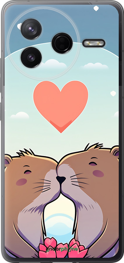 Силиконовый чехол Капибара любовь для Xiaomi Redmi K80 - 6027u-4148 изображение 