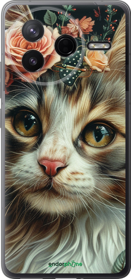 Силиконовый чехол Cats and flowers для Xiaomi POCO F7 Pro - 6069u-4085 изображение 