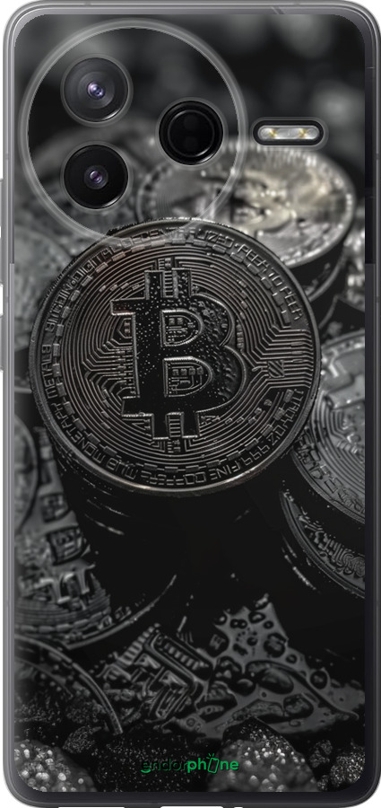 Силіконовий чехол Black Bitcoin для Xiaomi Redmi K80 - 6090u-4148 изображение 