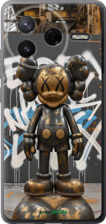 Силиконовый чехол Bronze kaws v3 для Xiaomi POCO F7 Pro - 6099u-4085 изображение 